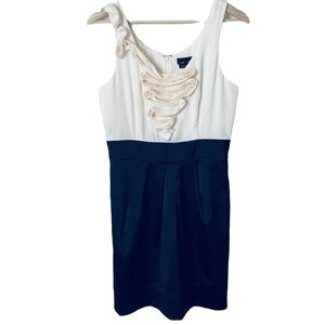 MAX and CLEO silk and satin eggshell + black dress mini shirt
